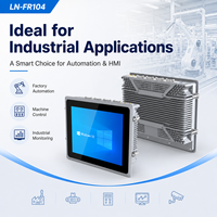Computadora Industrial Táctil Resistente de 10.4 Pulgadas con Pantalla Táctil Capacitiva, Doble LAN, COM, USB para Automatización, Compatible con Windows y Linux