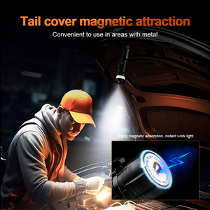 Helius Lámpara COB de luz roja y azul de emergencia para exteriores con 4 alarmas de pitido Linterna LED recargable de alta intensidad - Product Image 6