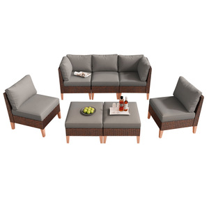 Meilleures ventes de canapés de jardin en extérieur, ensemble de patio en rotin imperméable, meubles de salon pour patios et jardins - Product Image 4