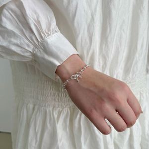 Dylam Dainty 925 Sterling Silver Women Fine Fashion Jewelry Bow-knot Circle Beaded Crystal Bead <b>Adjustable</b> Bangles <b>Bracelets</b> - Product Image 3