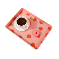 Bandeja de Servir Manual Personalizada de Melamina con Portavasos, Bandeja de Plástico para Café, Té, Comida, para Actividades al Aire Libre y Fumar