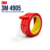 Ruban de fixation transparent 3M VHB 4905, 0,5 mm x 10 mm x 3 m, adhésif permanent en mousse acrylique pour l'électronique et les écrans