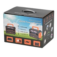 Station d'alimentation portable 384Wh 500W, générateur solaire 110V/220V AC, USB-C PD, charge rapide, lumière LED, batterie de secours pour le camping et les situations d'urgence
