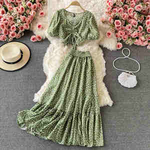 低价女装休闲夏季高街两件套套装批发绣花背心多层网眼裙厂家直销 - Product Image 5