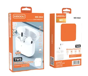 MEIDOU Ecouteurs à double interrupteur avec micro Tws BT 5.0 Mini Earbuds Ecouteurs stéréo sans fil