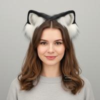 E0091 Bandeau d'oreille d'animal de style japonais fait à la main Kawaii Fox Ear Hair Hoop & KC Cat Ear Headpiece for Lolita Anime Cosplay
