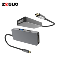 Hub vidéo USB 3.0 C d'occasion, directement de l'usine, 4 en 1 avec PD 60W pour 2.0 4K 30Hz DVI VGA 1080P pour TV HD, ordinateur portable, tablette