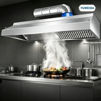 Hotte d'extraction commerciale en acier inoxydable avec filtre à graisse pour système de ventilation de cuisine de restaurant et d'hôtel