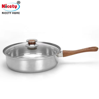 Ensemble de 12 ustensiles de cuisine en acier inoxydable de style moderne et classique pour la cuisine à domicile avec couvercle en verre durable