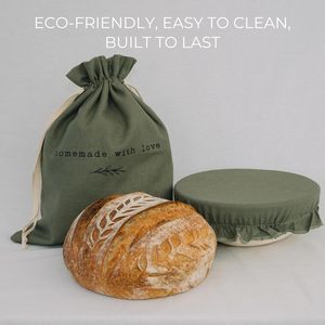 Custom Print Eco Reusable <strong>Bread</strong> Proofing Cover Drawstring Clean Storage <strong>Linen</strong> <strong>Bread</strong> <strong>Bag</strong> - Product Image 3