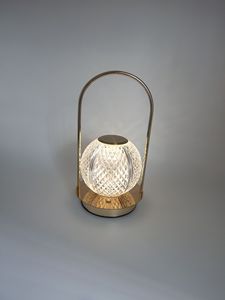 Lámpara de Mesa de Madera y Cristal Recargable, Táctil, con LED Regulable, Luz Nocturna Moderna Dorada, Portátil, Inalámbrica, Alto CRI 90, 2 Años de Garantía - Product Image 2