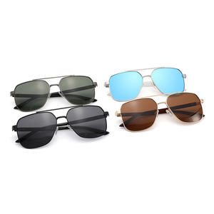 Lunettes de soleil aviateur en métal argenté pour hommes, polarisées UV400, grande monture, mode, conduite, voyage, protection solaire, fabriquées à Wenzhou - Product Image 5