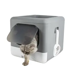 2023 lüks kapalı tek kullanımlık çok temizlik gizli kapalı gizli açık taşınabilir eft akıllı üst giriş kedi kum kabı