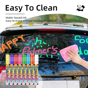Marqueur de craie liquide en plastique 12 couleurs, effaçable, 1 mm et 6 mm, <span class=keywords><strong>pour</strong></span> <span class=keywords><strong>vitres</strong></span> de voiture, miroirs et surfaces en verre - Product Image 5