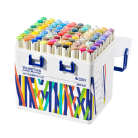 Ensemble de marqueurs à alcool à double pointe STA Factory, 80 couleurs, ensemble de marqueurs permanents pour croquis, non toxiques, peinture à l'alcool pour dessin artistique