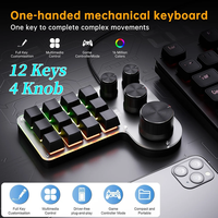 Mini Teclado RGB de 3 Teclas Personalizable con Cable, Perilla Macro, Tecla de Atajo para Copiar y Pegar, Teclado Mecánico Mini para Juegos E-sports con Interruptores Intercambiables en Caliente