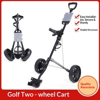Chariot de golf avec porte-parapluie pliable, conception à roulettes, chariot à main pratique sur le terrain et porte-cartes de score, capacité de charge de 15 kg