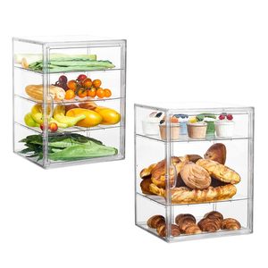 Countertop Pastry <strong>Display</strong> Cabinet 4 Layers <strong>Adjustable</strong> Shelf Showcase Clear Bread Storage Box Acrylic Bakery <strong>Display</strong> <strong>Case</strong> - Product Image 4