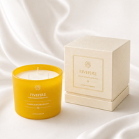 Bougie parfumée à la cire de soja à trois mèches personnalisée pour Diwali, coffret cadeau, décoration pour la maison, le bar, les fêtes, cadeau haut de gamme, vente en gros ODM/OEM