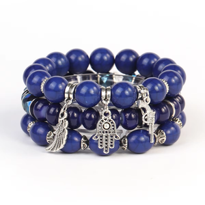 Commercio all'ingrosso a buon mercato stile Boho gioielli elastici grappoli di perline ciondolo pila di bracciale elasticizzato set per le donne degli uomini - Product Image 5