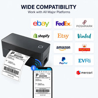 Impresora Térmica Inalámbrica Compacta de Escritorio para Etiquetas de Envío, Compatible con Producción de Etiquetas de Dirección de 4x6, Impresora Térmica USB