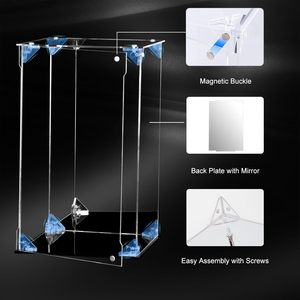 Mesa auxiliar acrílica moderna de 3 estantes 15,7 \ "L x 11,8 \" W x 23,6 \ "H Mesita de noche transparente para dormitorio Sala de estar Sofá Estantes de exhibición - Product Image 4