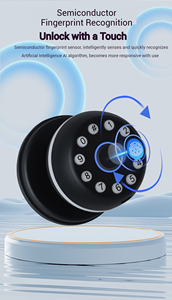 กุญแจล็อคประตูทรงกลมแบบดิจิตอลไร้กุญแจพร้อมระบบสแกนลายนิ้วมือ ควบคุมผ่านแอป Tuya รองรับ Smart BLE App - Product Image 2
