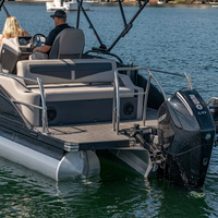 Bateau ponton de luxe en aluminium de 29 pieds, économique, moteur hors-bord inclus pour la pêche et les croisières