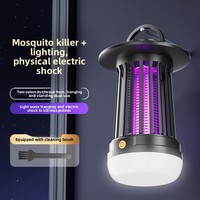 Lampe anti-moustiques portable sans fil rechargeable, piège à insectes UV 365nm, piège à mouches, lanterne suspendue pour camping et terrasse extérieure
