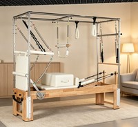 Máquina de Pilates Cadillac Reformer 3 en 1 de Roble de Alta Gama, Profesional, Apta para Estudios y Gimnasios
