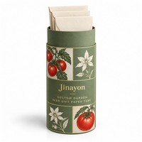 Emballage personnalisé en tube de papier pour graines de jardin avec noyau en carton blanc, impression CMYK, dorure et vernis UV brillant