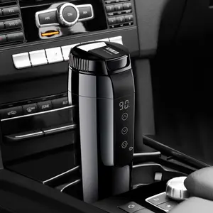 Üretici sıcak satış 12V sıcaklık kontrol seyahat elektrikli araba ısıtma kupa bardak seyahat ısıtmalı su ısıtıcısı araba için