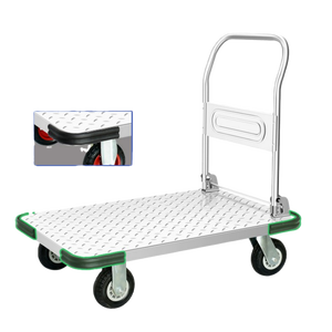 Chariot de transport de marchandises pour entrepôt, plaque d'acier 72*48, faible hauteur de clôture, roues résistantes à l'usure de 4 pouces, capacité de charge de 300 kg - Product Image 4