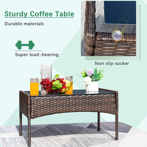 STARRYHEART 4 piezas marrón Pattio muebles mimbre conversación conjunto ratán muebles al aire libre - Product Image 2