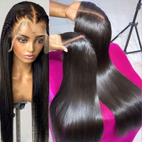 Perruque frontale transparente sans colle 13x6 HD vietnamienne, 100% cheveux humains vierges Remy, double épaisseur, lisses, longues