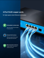 4- Port RJ45 Web Management 2 SFP Enterprise Switch, RSTP Ring Network, Casing Baja, Catu Daya Terintegrasi 4K VLAN