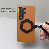 Protection d'objectif, coque magnétique pour téléphone portable, étui en cuir d'origine pour Samsung Galaxy S24 Ultra S25 Plus S26