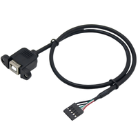 Cable de Datos DuPont USB 5 Pines a USB 2.0 BF con Revestimiento de PVC y Montaje en Panel con Bloqueo de Tornillo para Altavoces y Monitores