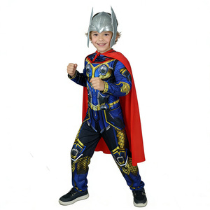 Costume de super-héros Thor pour enfants, costume de super-héros pour Halloween, pour garçons de 3 à 12 ans, avec cape et casque, nouveau style - Product Image 1