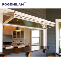 Ventana Plegable de Aluminio Resistente a Huracanes para Cafetería Rogenilan, Ventana Corredera Vertical Plegable, Ventanas Plegables
