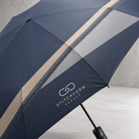 Parapluie manuel minimaliste à cadre en aluminium, diamètre 103 cm, résistant au vent 18 m/s, tissu 190T imperméable, logo personnalisé, boîte cadeau, pliable en trois sections