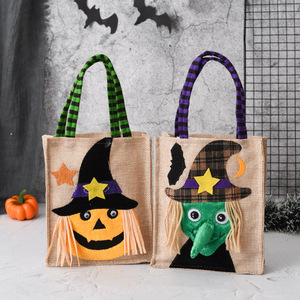 Halloween Tote Reusable Canvas Bag for Trick or Treating Halloween Treats Bags for Party Supplies Pumpkin Party Favor Goodie Bag - Product Image 2
