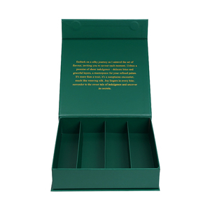 Boîte à thé au chocolat vert avec logo personnalisé haut de gamme impression de logo enduit UV doré pour l'emballage alimentaire et les cadeaux - Product Image 2