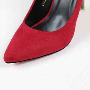 Лучшее качество, привлекательный новый замшевый стиль на шпильке, высокий каблук Красного цвета для юбилейного использования, доступен оптом - Product Image 3
