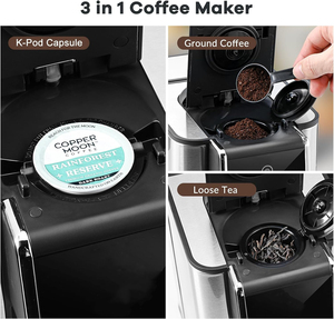 SHARDORコンパクト3in1シングルサーブKカップポッドコーヒーメーカー50オンス大型貯水池カプセルコーヒーマシン