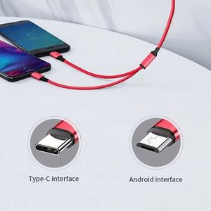 Câble USB en nylon personnalisé 2-en-1 pour la charge et le transfert de données, compatible avec les téléphones de type C et Android, chargeur de câble USB 2-en-1 - Product Image 4