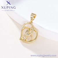 X001279382 XUPING Pendentif Cœur Creux Style Éléphant en Zircon Cubique Synthétique, Breloque Animal Porte-Bonheur pour Collier Femme, Bijoux