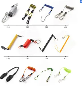 Cuerda de Seguridad corta de acero fuerte para bolso, cordón de bobina de alambre espiral de plástico para mochila escolar