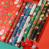 Rouleau de papier cadeau de Noël en papier couché épaissi pour emballage de boîtes cadeaux, vente en gros