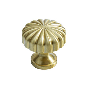 Brass Drawer <b>Knobs</b> Round Pumpkin Shape Zinc Alloy Minimalist Design For Wardrobe Cabinet <b>Door</b> Handles - Product Image 5